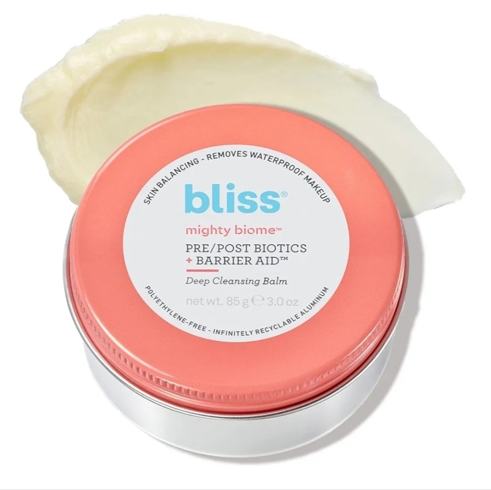 Bliss Mighty Biome Pre/Post Biotic Barrier Aid Cleansing Balm, 3oz, New